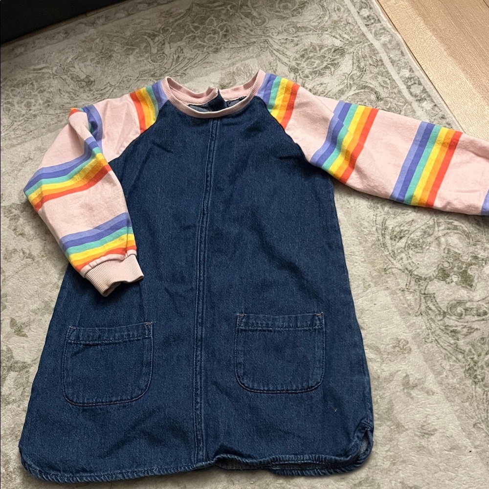 next Girls Denim-Style Jumper in Heathered Blue